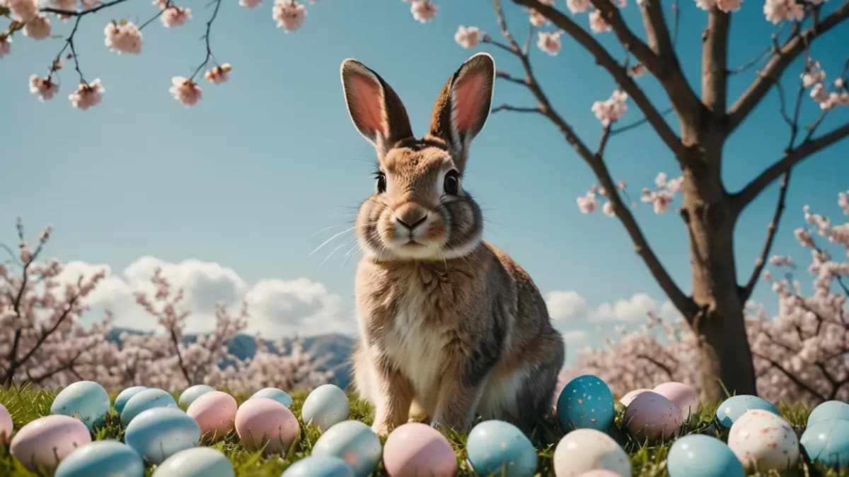 Kunstvolles Frohe Ostern-Bild